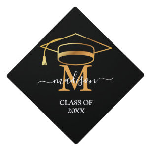 golden elegant graduation cap topper