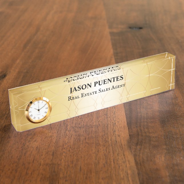 Golden elegant modern professionally desk name plate (Side)