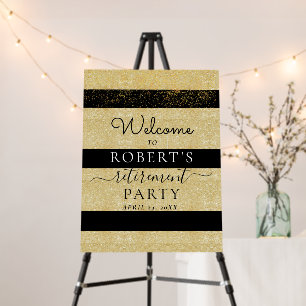 Golden Elegant Retirement Party Welcome sign