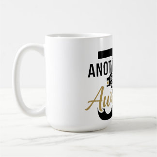 Golden Elegant Script "Awesome" Typography Black Coffee Mug