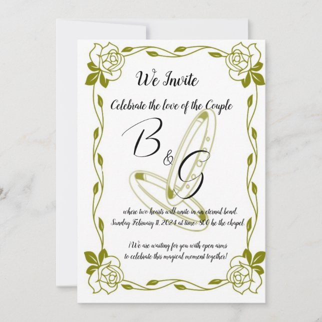Golden Elegant Wedding Invitation (Front)