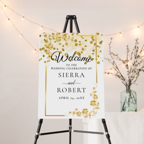 Golden Elegant Wedding Welcome Sign