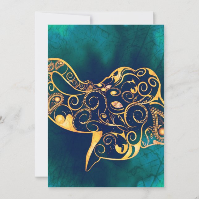 Golden elephant invitation (Front)