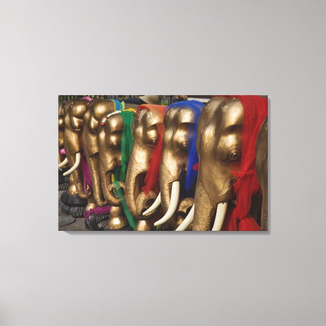 Golden Elephants Canvas Print (Front)