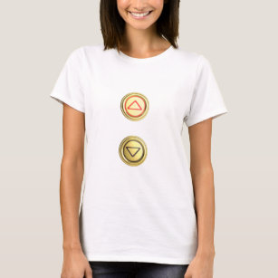 Golden elevator buttons for up and down T-Shirt