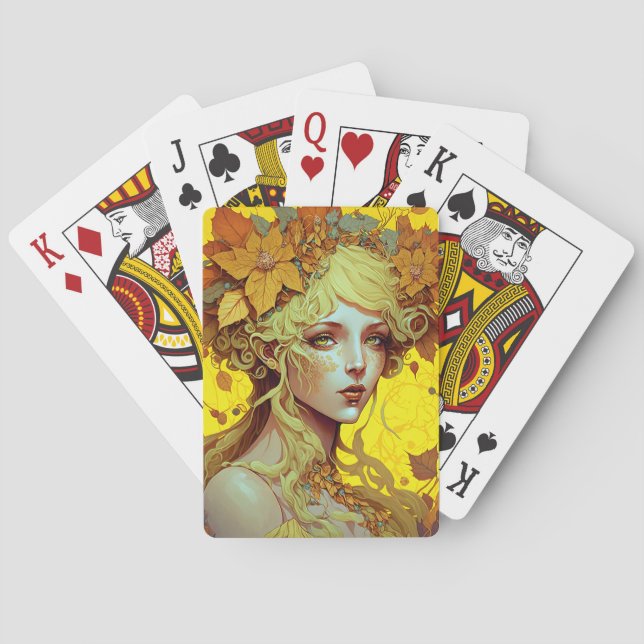 Golden Elf Fairy Fae Fantasy Art Poker Cards (Back)