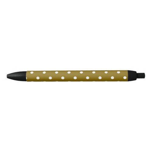 Golden Elm Polka Dots Black Ink Pen