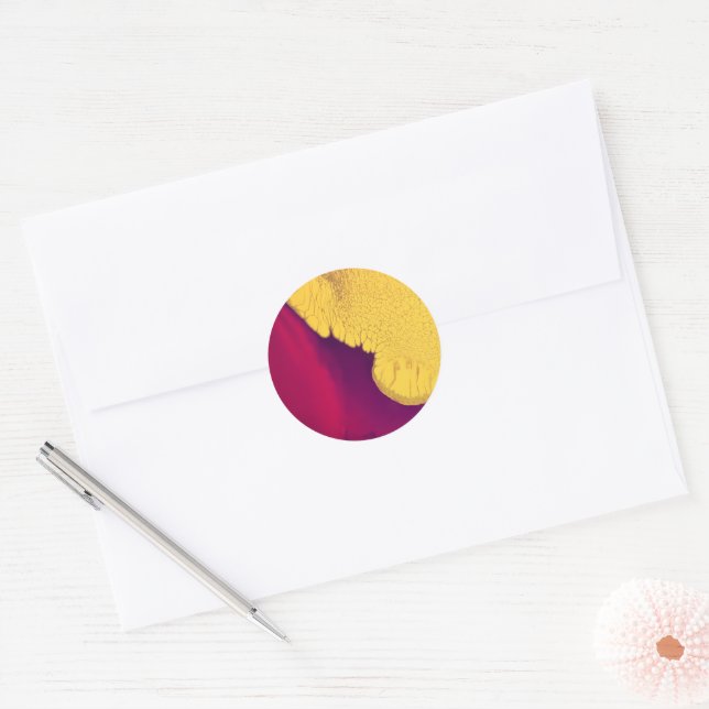 Golden Ember Abstract Classic Round Sticker (Envelope)