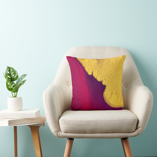 Golden Ember Abstract Throw Pillow (Chair)