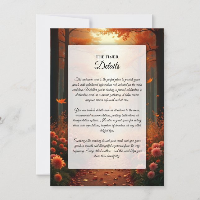 Golden Ember Autumn Woodland Stroll Invitation (Front)