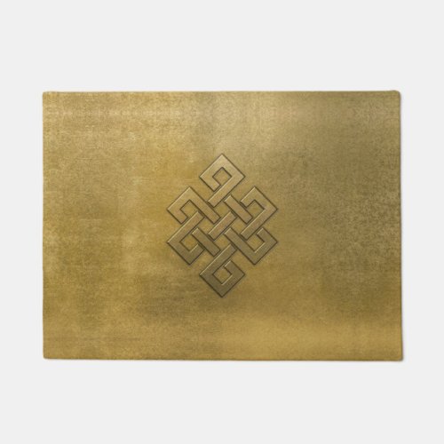 Golden Embossed Endless Knot Doormat