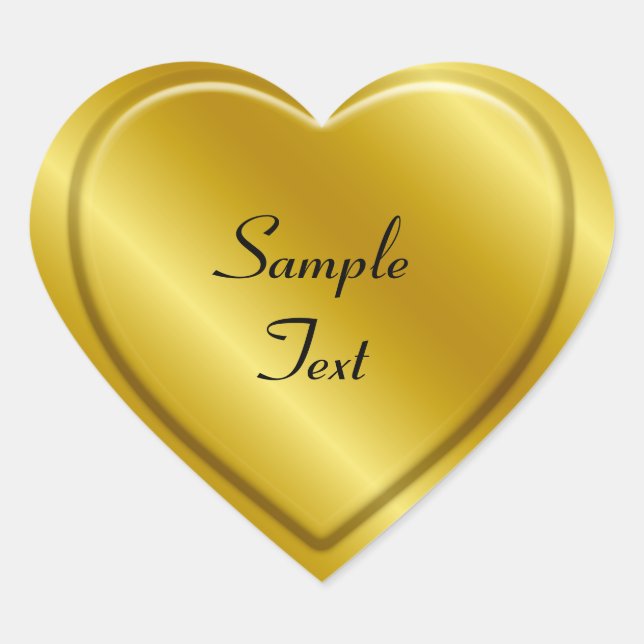 Golden Embossed Heart Sticker (Front)