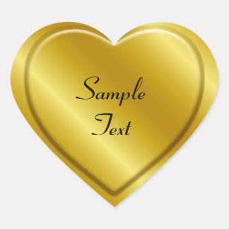 Golden Embossed Heart Sticker