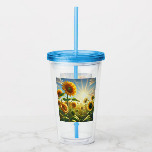 Golden Embrace Sunflower  Acrylic Tumbler