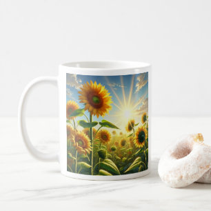 Golden Embrace Sunflower Customizable Coffee Mug
