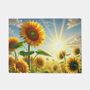 Golden Embrace Sunflower  Doormat