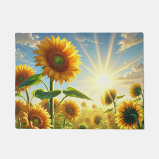 Golden Embrace Sunflower Doormat