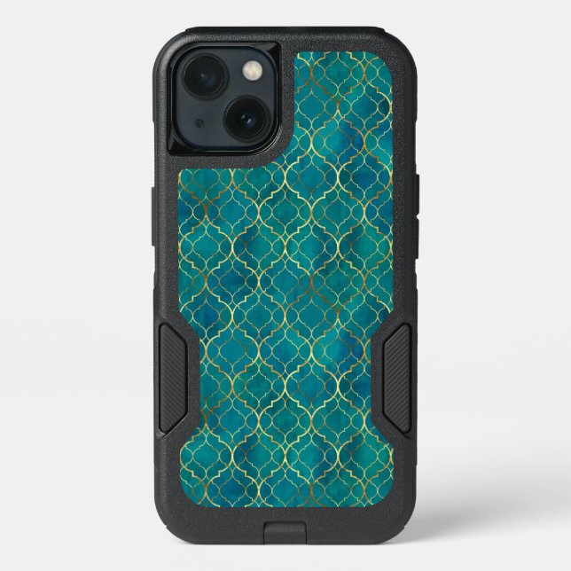 Golden Emerald Geometry Otterbox iPhone Case (Back)