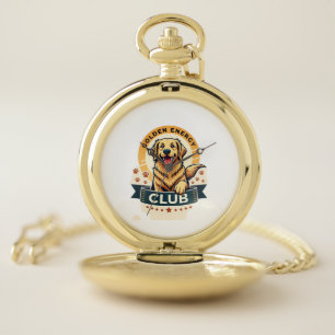 Golden Energy Club Golden Retriever Vintage Dog Lo Pocket Watch