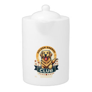 Golden Energy Club Golden Retriever Vintage Dog Lo Teapot