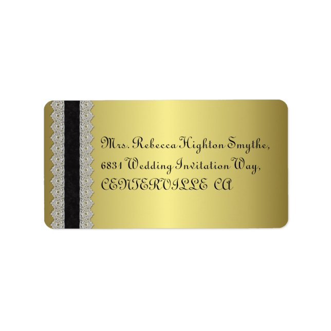 Golden Engraved Look Wedding Label (Front)