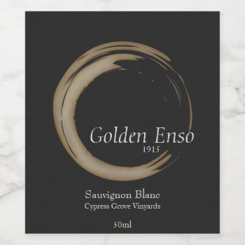 Golden Enso Wine Label by artNimages at Zazzle