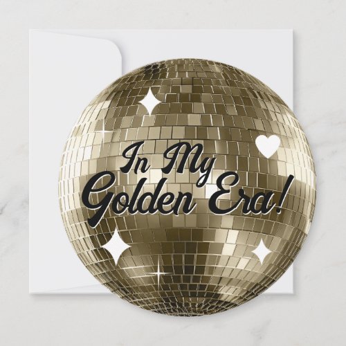 Golden Era Disco Ball Birthday Invitation