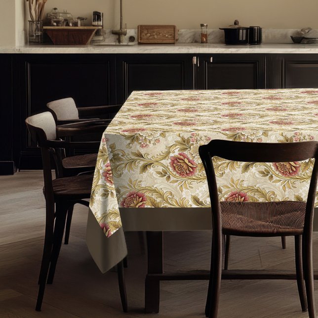 Golden Era Glamour Floral Victorian Damasks Tablecloth (Golden Era Glamour Floral Victorian Damasks Tablecloth)
