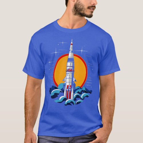 Golden Era Space Fashion Vintage Rocket T_Shirt