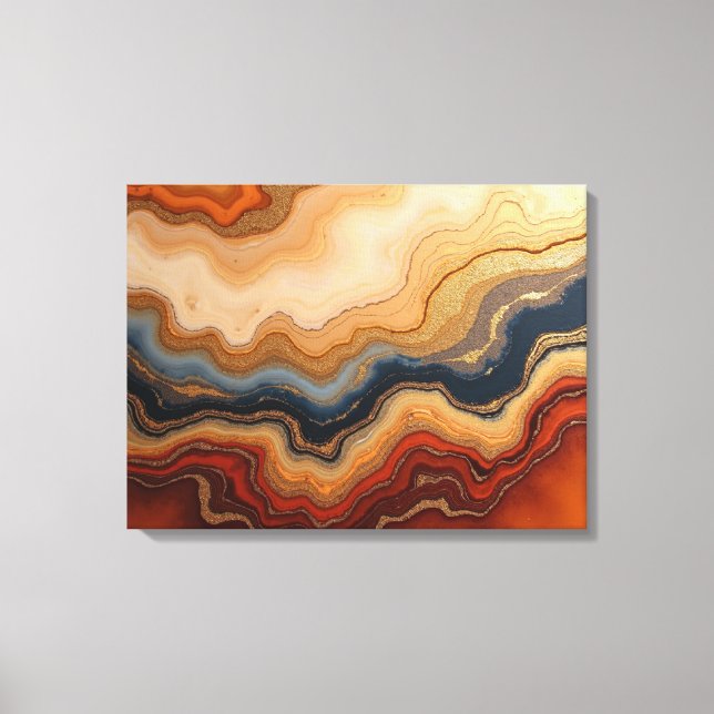 Golden Erosion – 24"x18" Abstract Fluid Canvas Pri Print (Front)