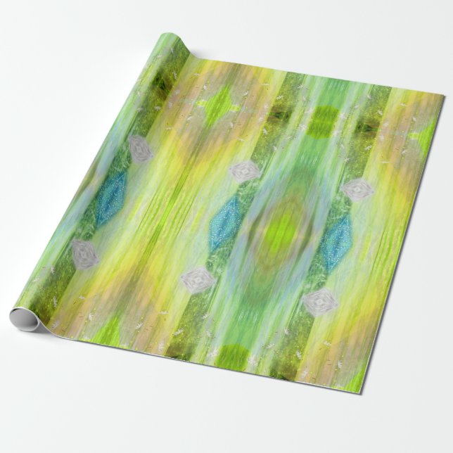 Golden, Esoteric, Chakra Shimmer Wrapping Paper (Unrolled)