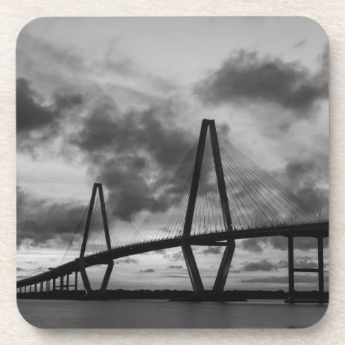 Golden Evening At Arthur Ravenel Grayscale Beverage Coaster