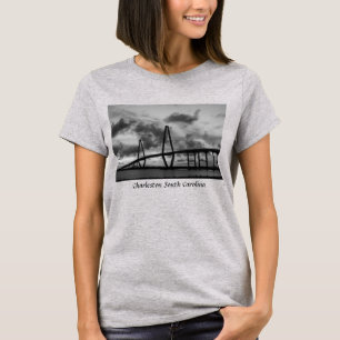 Golden Evening At Arthur Ravenel Grayscale T-Shirt