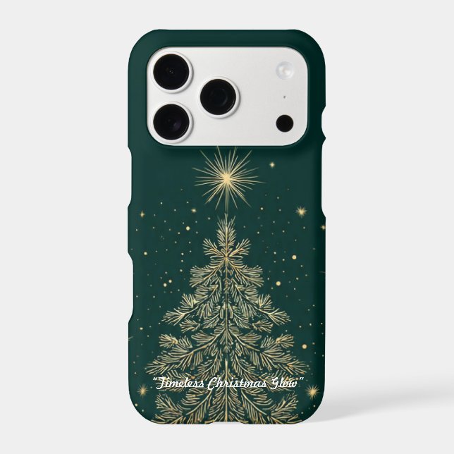 “Golden Evergreen Elegance” iPhone Case (Back)