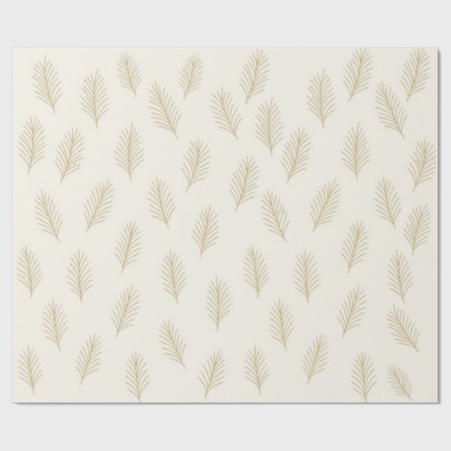 Golden Evergreen Wrapping Paper (Flat)