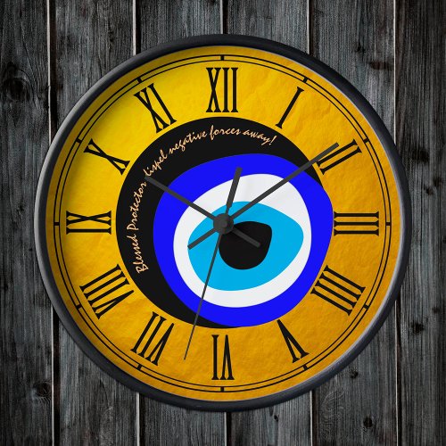 Golden Evil Eye Talisman  Arabic Amulet  Greek Clock