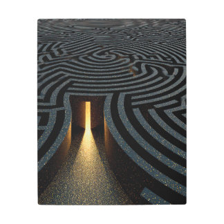 Golden Exit Labyrinth Metal Wall Art