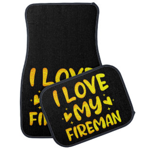 Golden Expression of Affection for a Brave Fireman Car Floor Mat