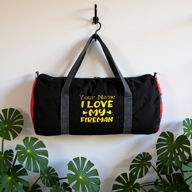 Golden Expression of Affection for a Brave Fireman Duffle Bag (Creator Uploaded)