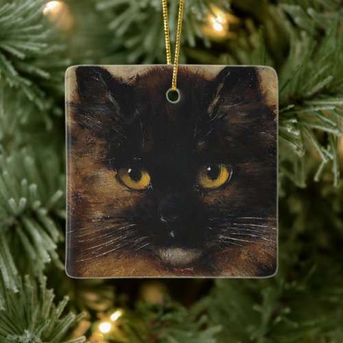 Golden Eyed Cat  H Ronner_Knip  Ornament 