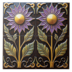 Golden-Eyed Daisies Ceramic Tile