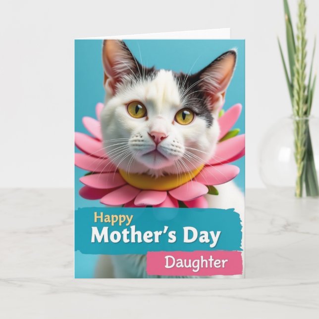 Golden Eyed Moms Day Cat Card (Front)