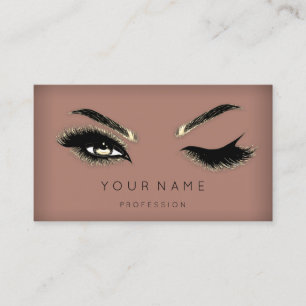 Golden Eyelash Brows Microblading QRCODE Logo Skin Business Card