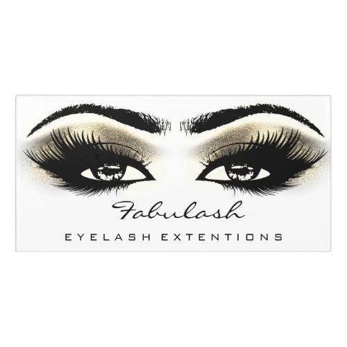 Golden Eyes White Beauty Salon Lash Makeup Door Sign