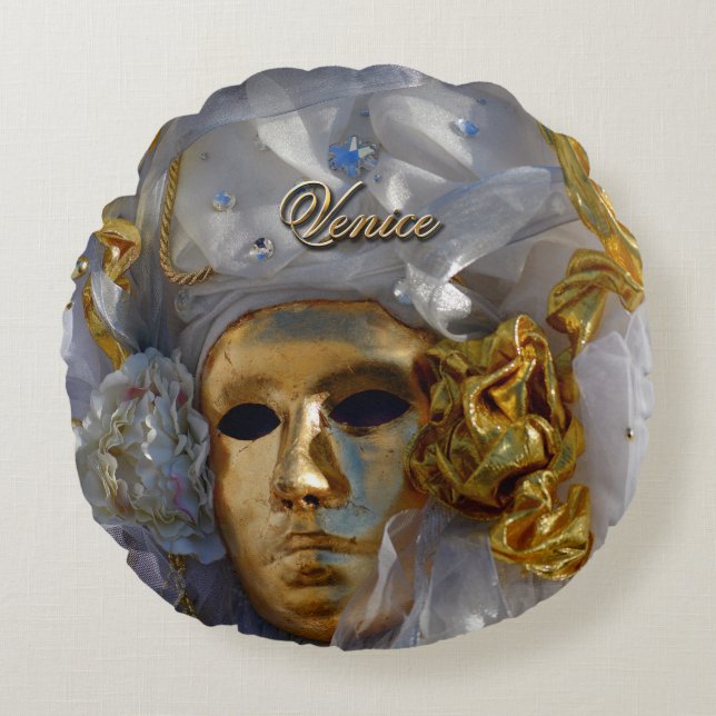 Golden Face Round Pillow (Front)