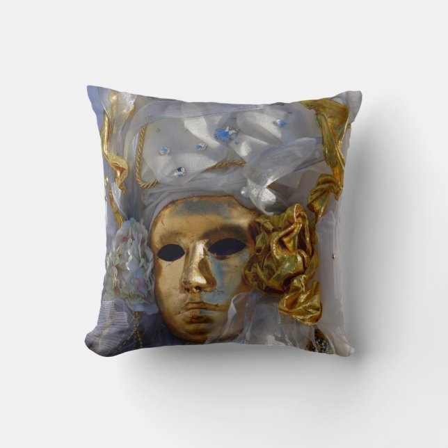Golden Face Throw Pillow (Front)