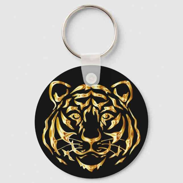 Golden Face Tiger Keychain (Front)
