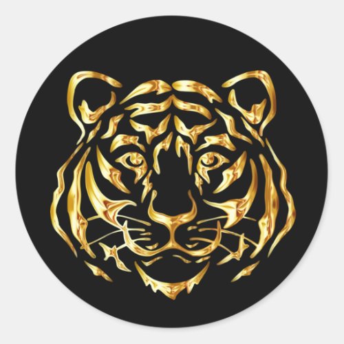 Golden Face Tiger Sticker