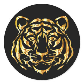 Golden Face Tiger Sticker