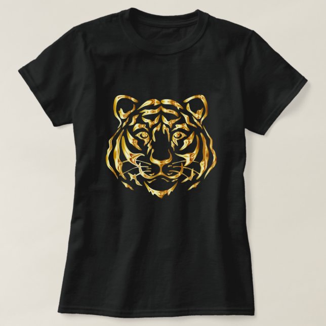Golden Face Tiger T-Shirt (Design Front)